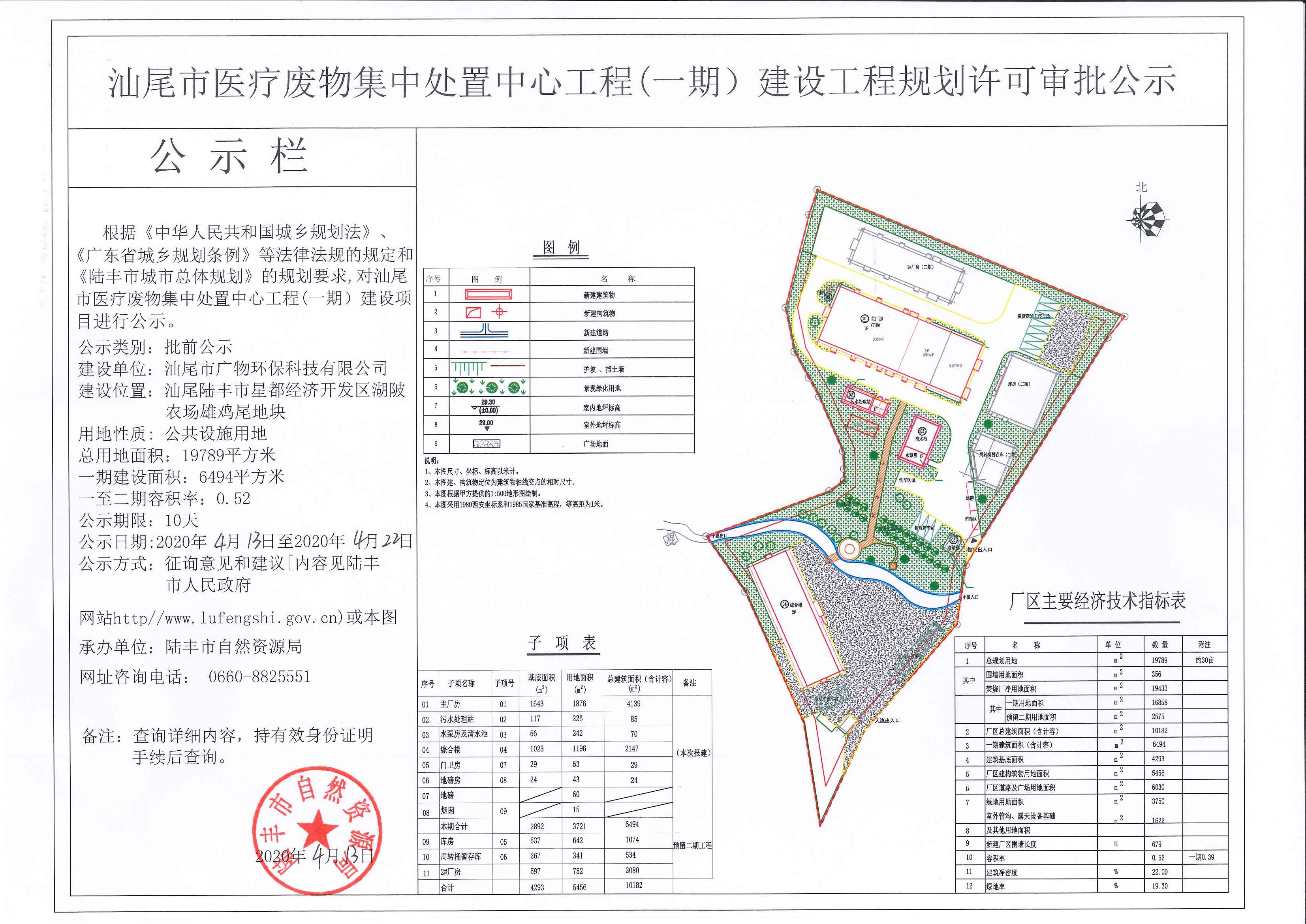 汕尾市醫(yī)療廢物集中處置中心工程（一期）建設(shè)工程規(guī)劃許可審批公示.jpg